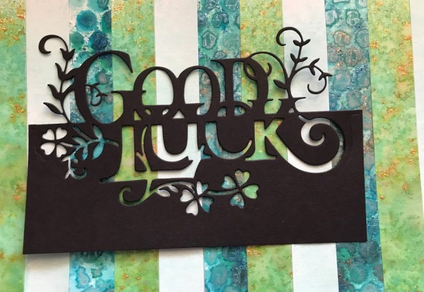 Paper Cuts Good Luck Edger part made Bargello Background